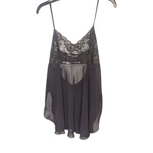 Victoria's Secret lace babydoll w/bows nightie toblack sz M